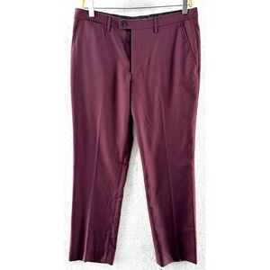 Jack London Pants Mens SIze 30x25 Maroon Slim Chinos Cropped Flat Front Dress